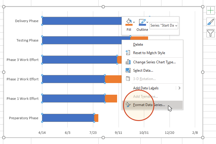 用Excel 畫出專案甘特圖